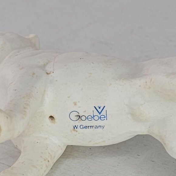 Vintage Goebel Bisque Boxer Dog Figurine Made West Germany White Dog - Picture 6 of 9